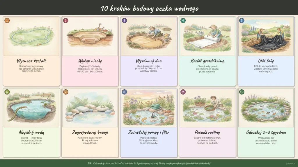 10 kroków budowy oczka wodnego