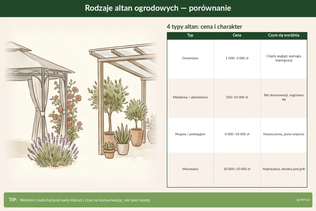 altany ogrodowe rodzaje