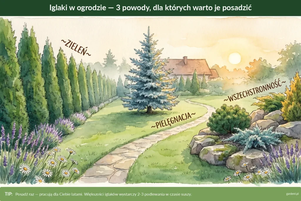iglaki w ogrodzie