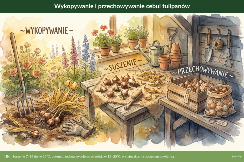 tulipany przechowywanie cebul