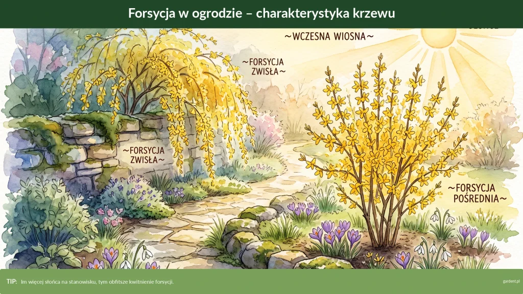 forsycja w ogrodzie