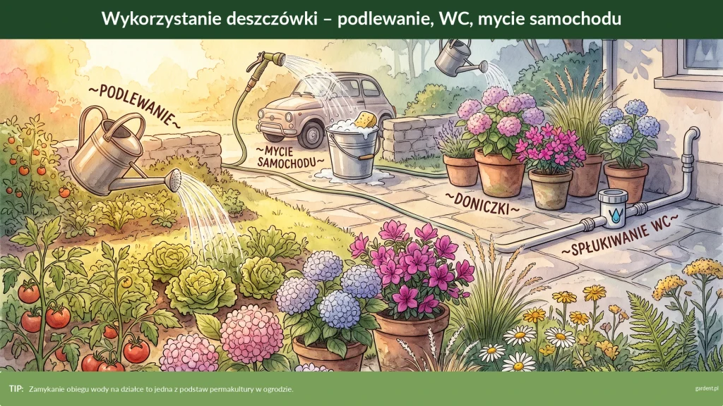 wykorzystanie deszczówki w ogrodzie
