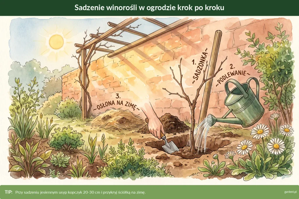 sadzenie winorośli w ogrodzie krok po kroku