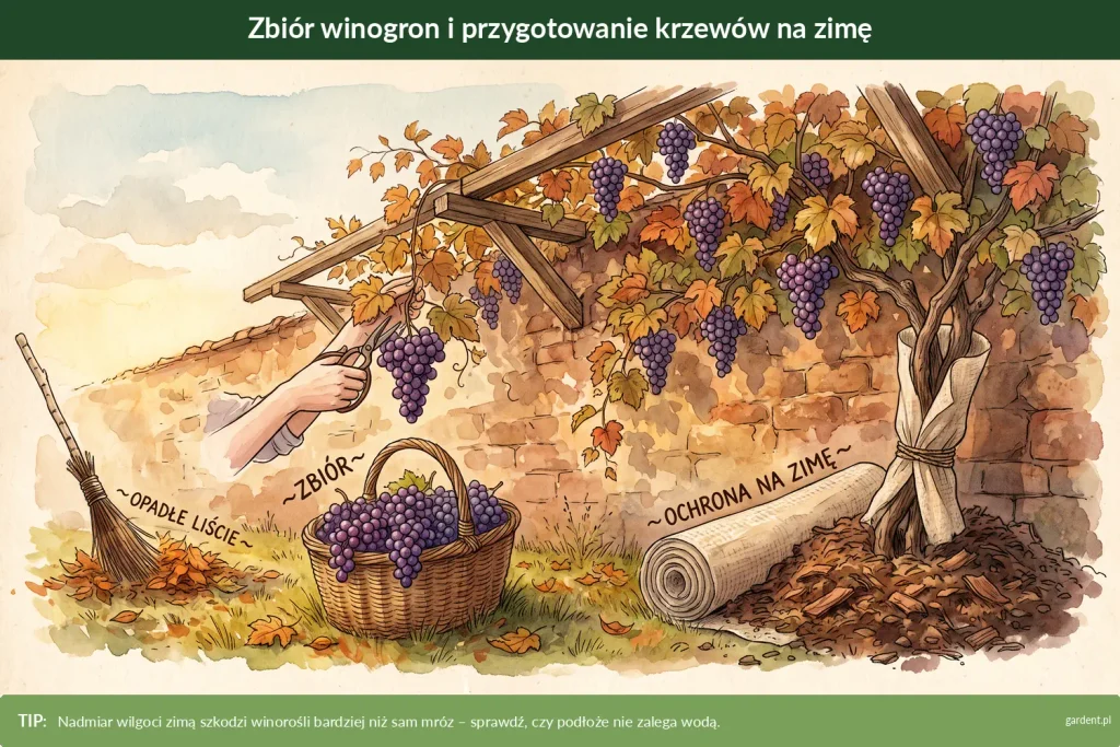 zbiór winogron i przygotowanie krzewów na zimę