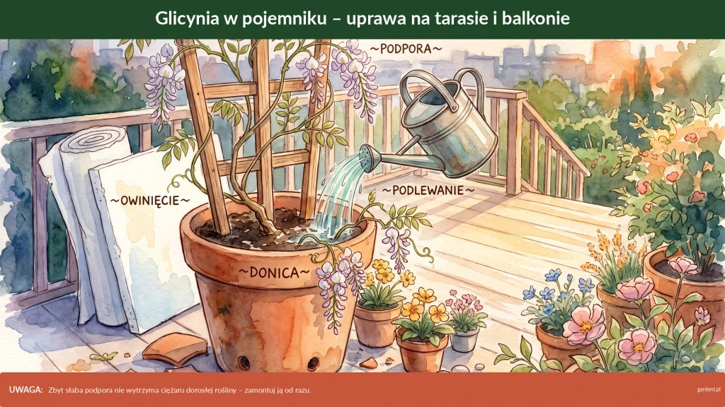 glicynia uprawa na balkonie